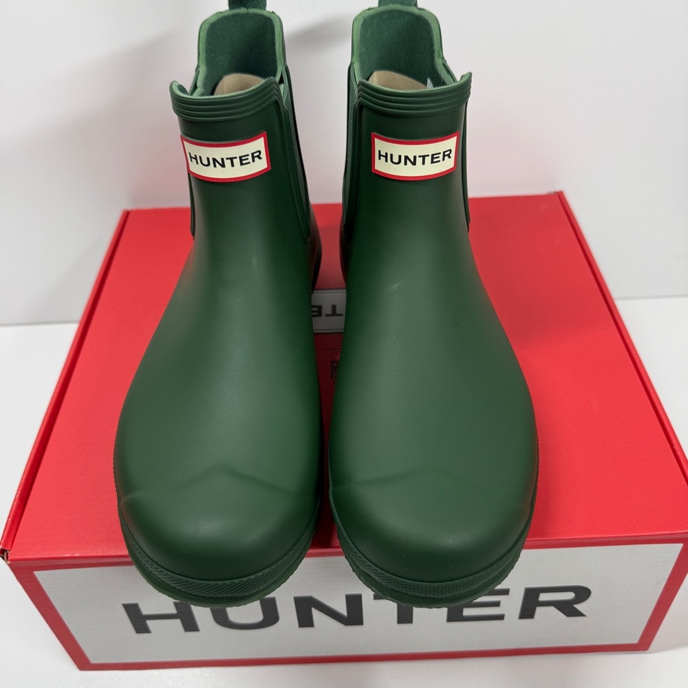 NIB• Women's Hunter Original Chelsea Green Boots Size: 10 - Picture 4 of 8